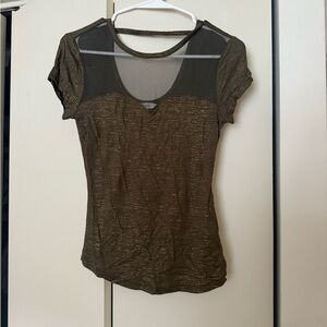Candie's Gold Sheer Short Sleeve Top